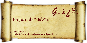 Gajda Ádám névjegykártya